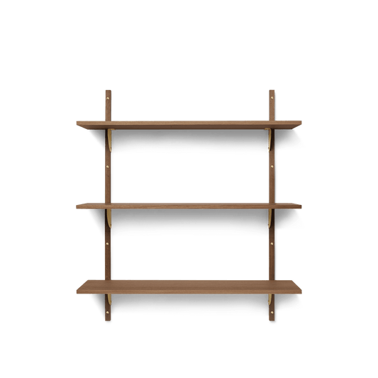 Ferm Living Sector Triple/Wide Shelf Smoked Oak/ Brass