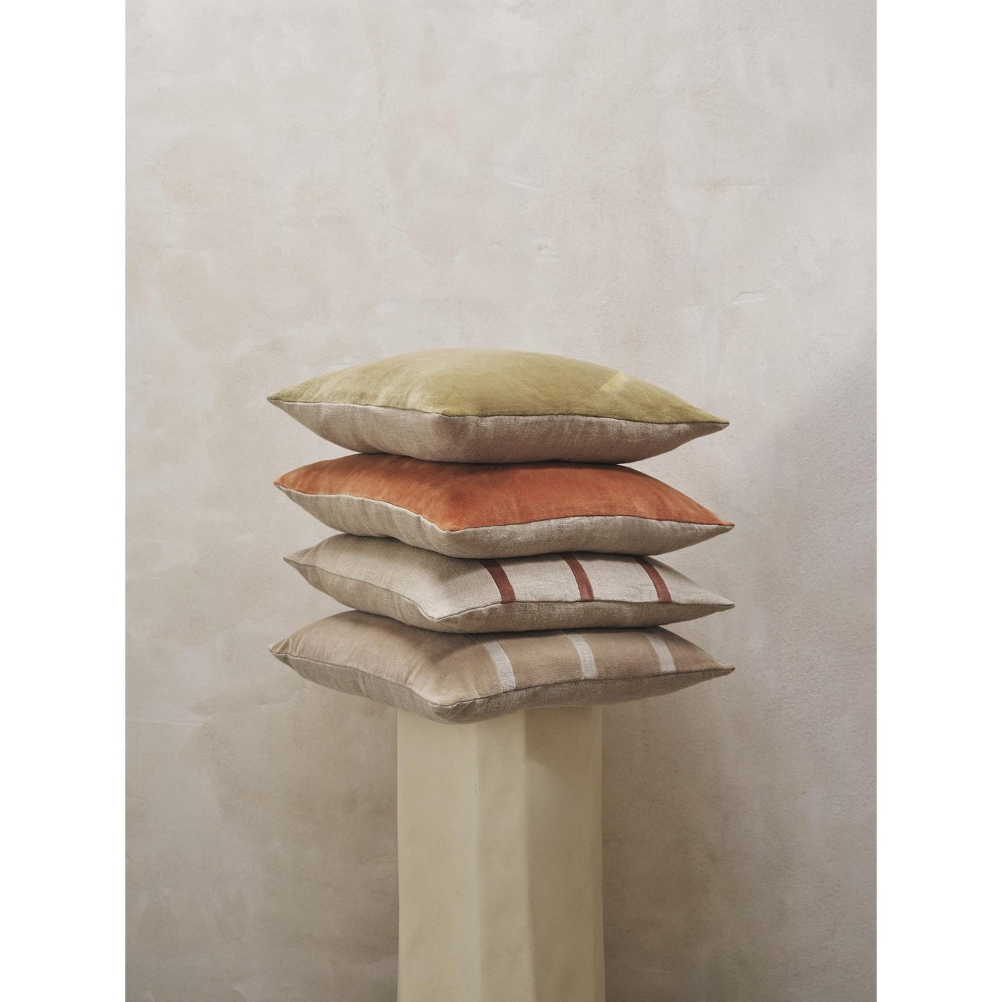Ferm Living Senti Striped Cushion Linen/Carob Brown