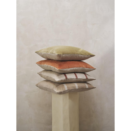 Ferm Living Senti Striped Cushion Linen/Carob Brown