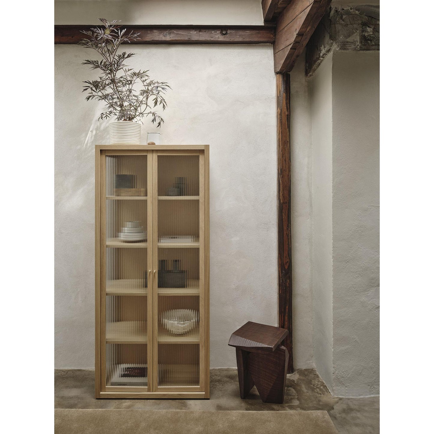 Ferm Living Silva Pedestal Dark Stained Mango Wood