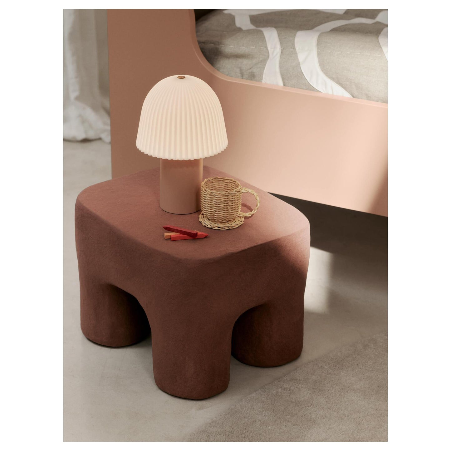 Ferm Living Frill Portable Lamp Rose/ White
