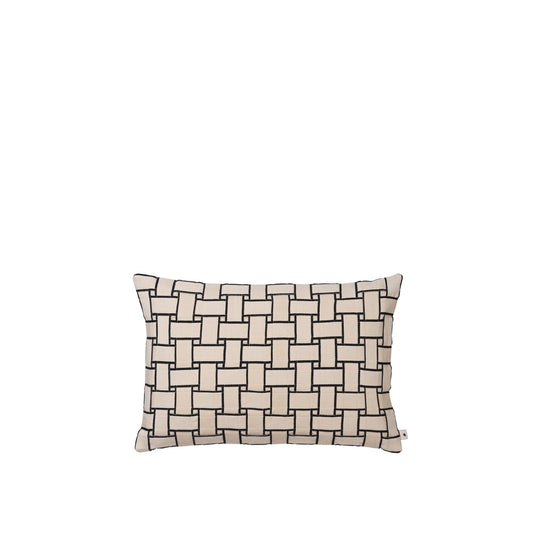 Ferm Living Lattice Cushion Rectangular Off White/ Black