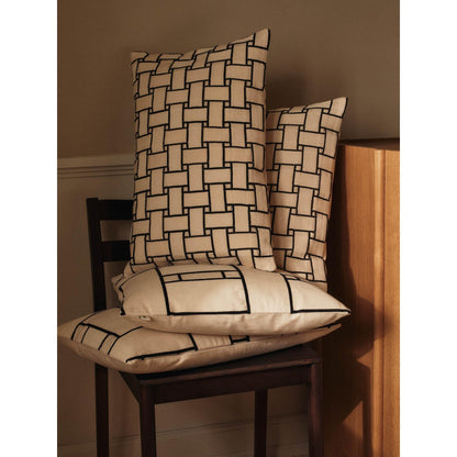 Ferm Living Lattice Offset Cushion Off White/ Black