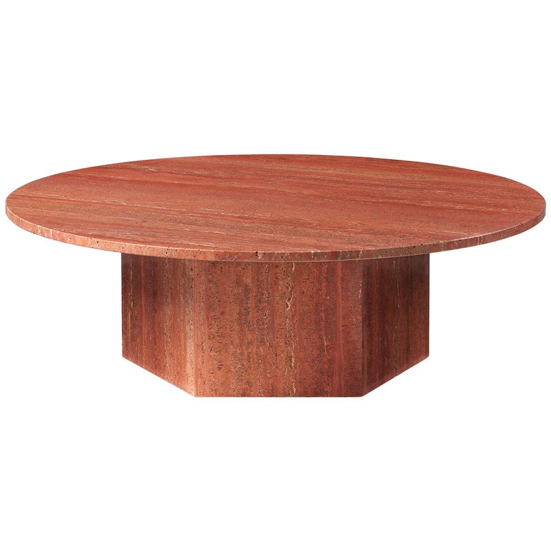 Epic coffee table by GUBI #round, 110 cm, red travertine #