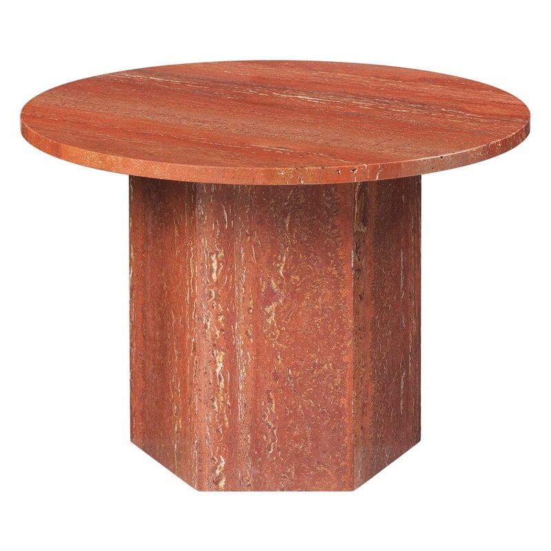 Epic coffee table by GUBI #round, 60 cm, red travertine #