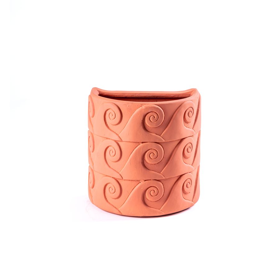 Terracotta Wall vase Magna Graecia Onde by Seletti