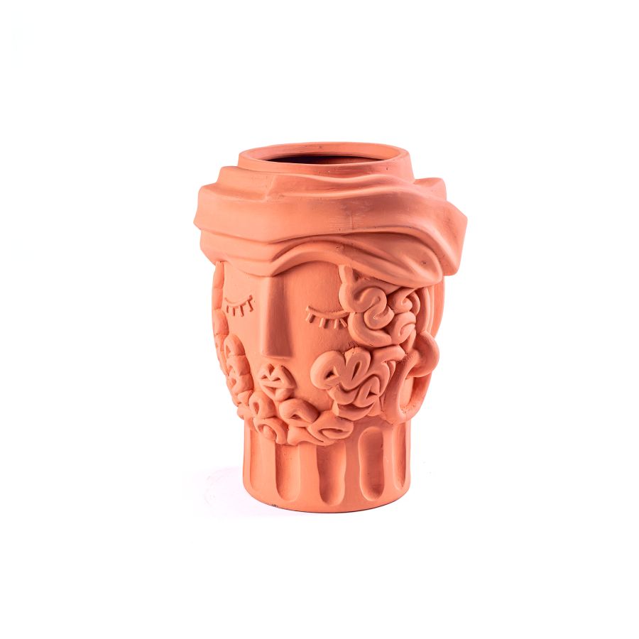 Terracotta Vase Magna Graecia Man by Seletti