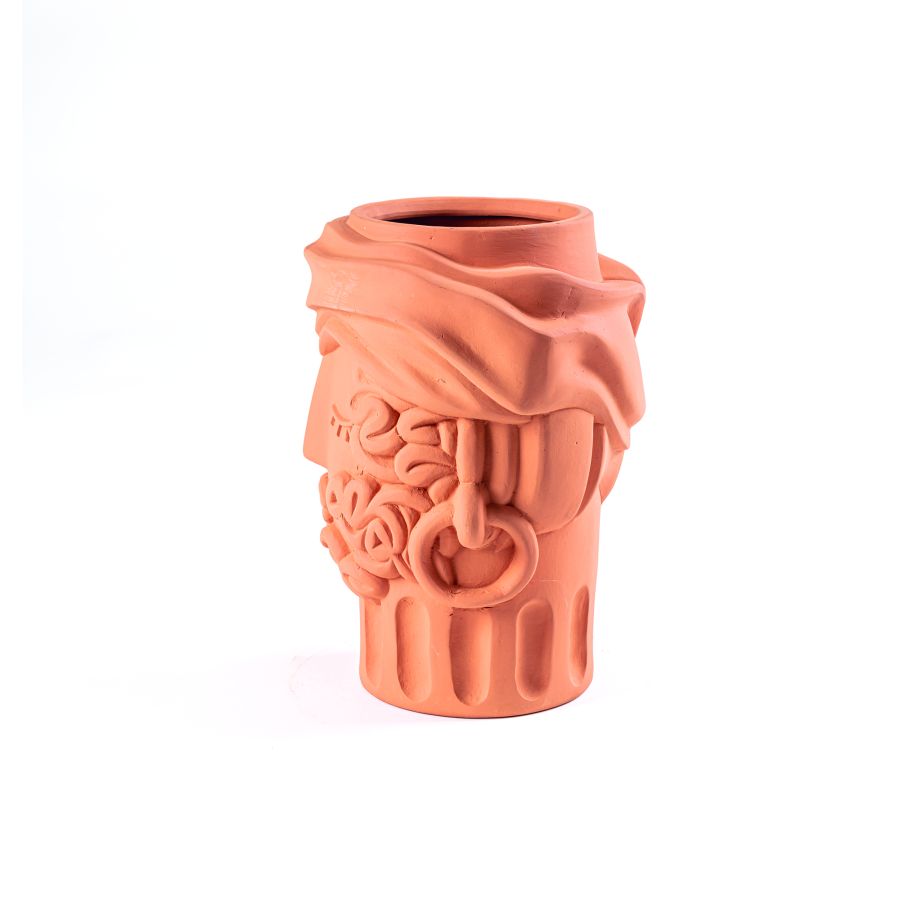 Terracotta Vase Magna Graecia Man by Seletti