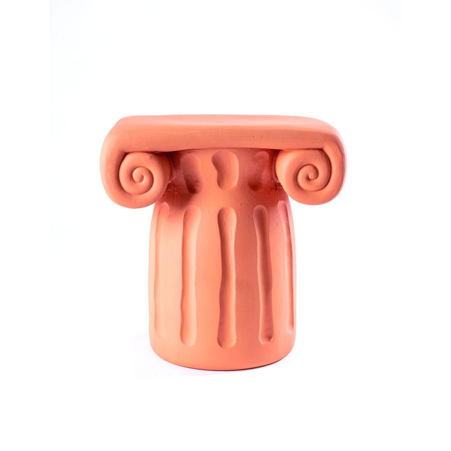 Terracotta Stool Magna Graecia Capitello by Seletti