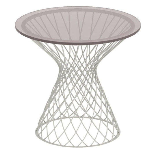 Heaven coffee table 50 cm by Emu #matt white, glass top #