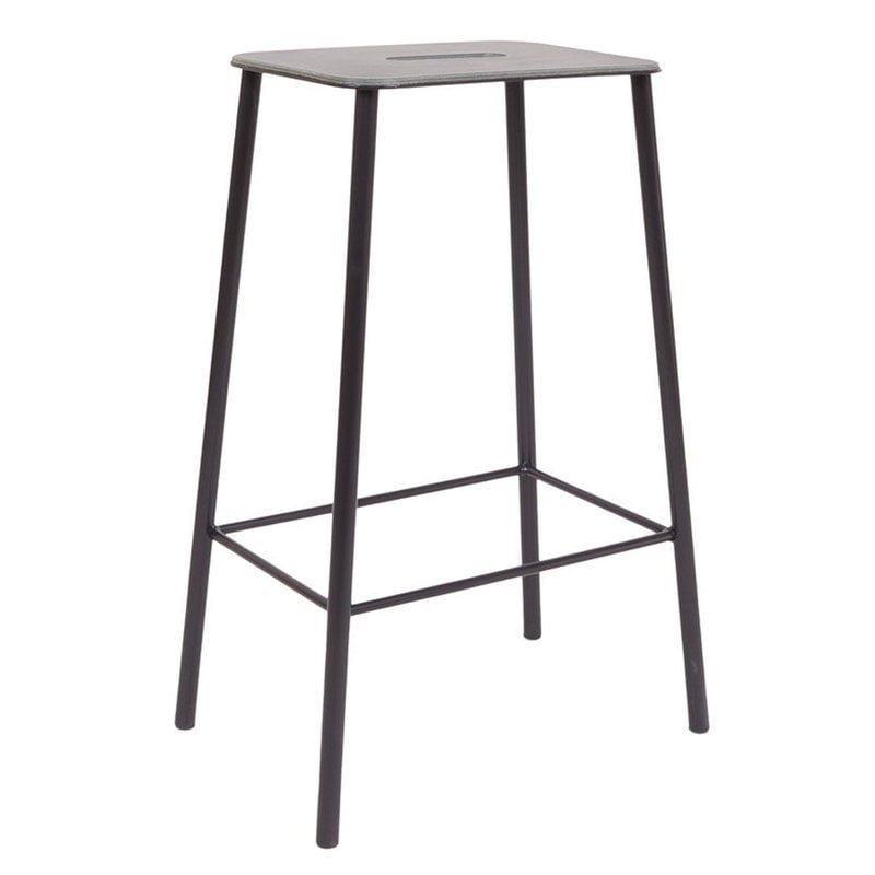 Adam stool by Frama #65 cm, anthracite leather - matt black #
