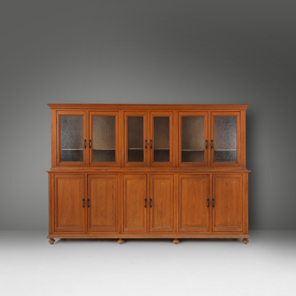 12-Door Monastery or Display Cabinet in Pine, Belgium, 1890s