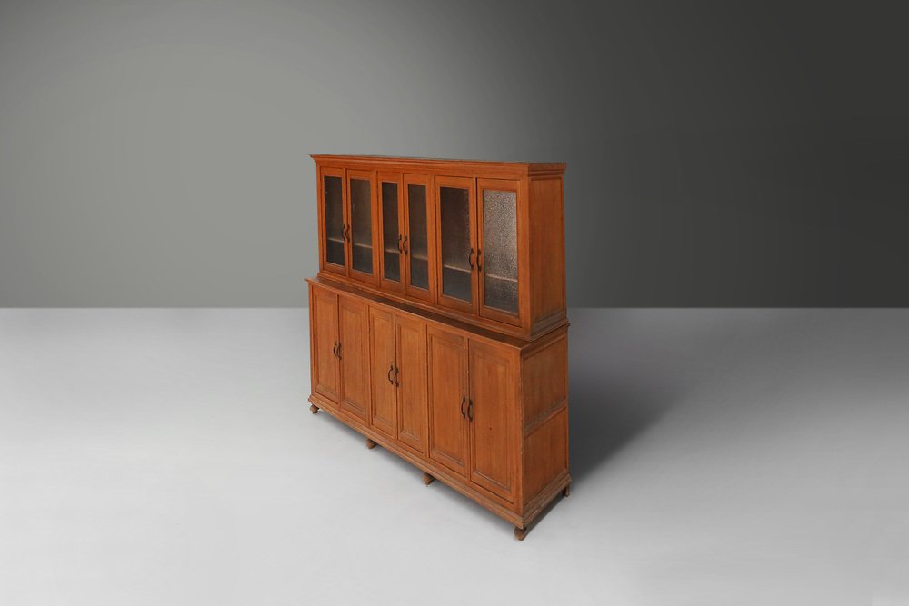 12-Door Monastery or Display Cabinet in Pine, Belgium, 1890s