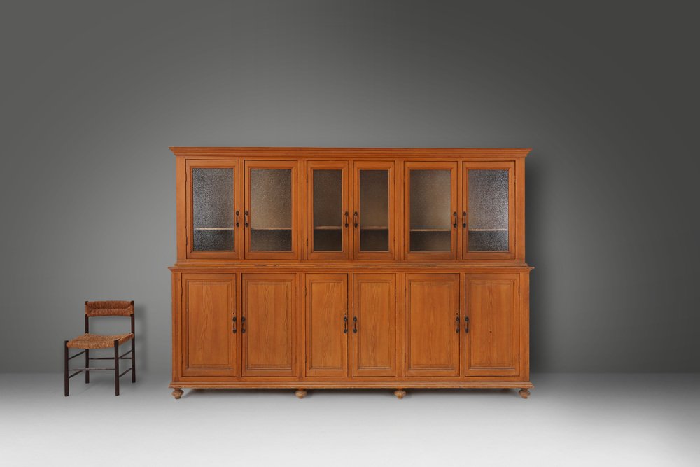 12-Door Monastery or Display Cabinet in Pine, Belgium, 1890s