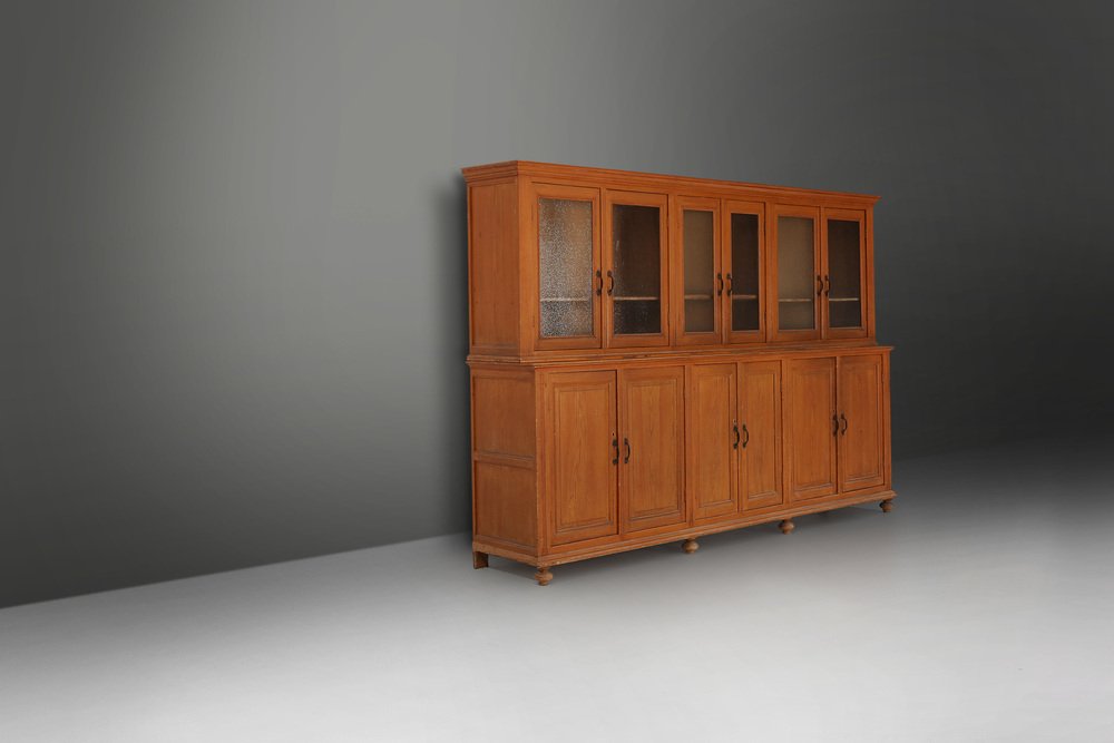 12-Door Monastery or Display Cabinet in Pine, Belgium, 1890s