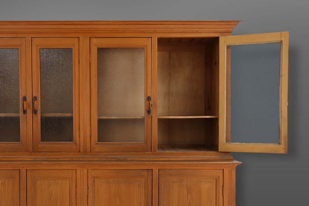 12-Door Monastery or Display Cabinet in Pine, Belgium, 1890s