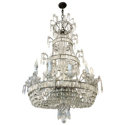 12-Light Crystal Crystal Chandelier, 1950s-YUW-837599