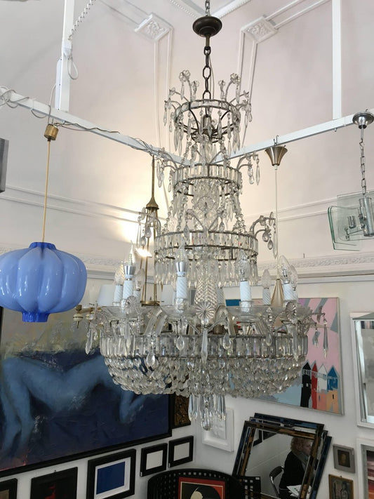 12-Light Crystal Crystal Chandelier, 1950s