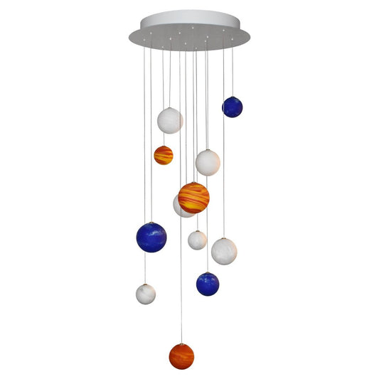 12 Planets, Ciels And Couchers De Soleil Chandelier by Ludovic Clément D’armont