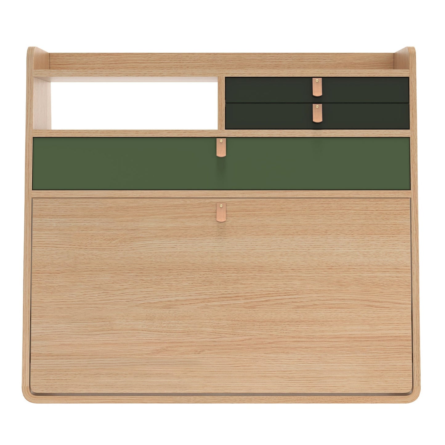Gaston wall desk, 80 cm, oak - ash green - sage