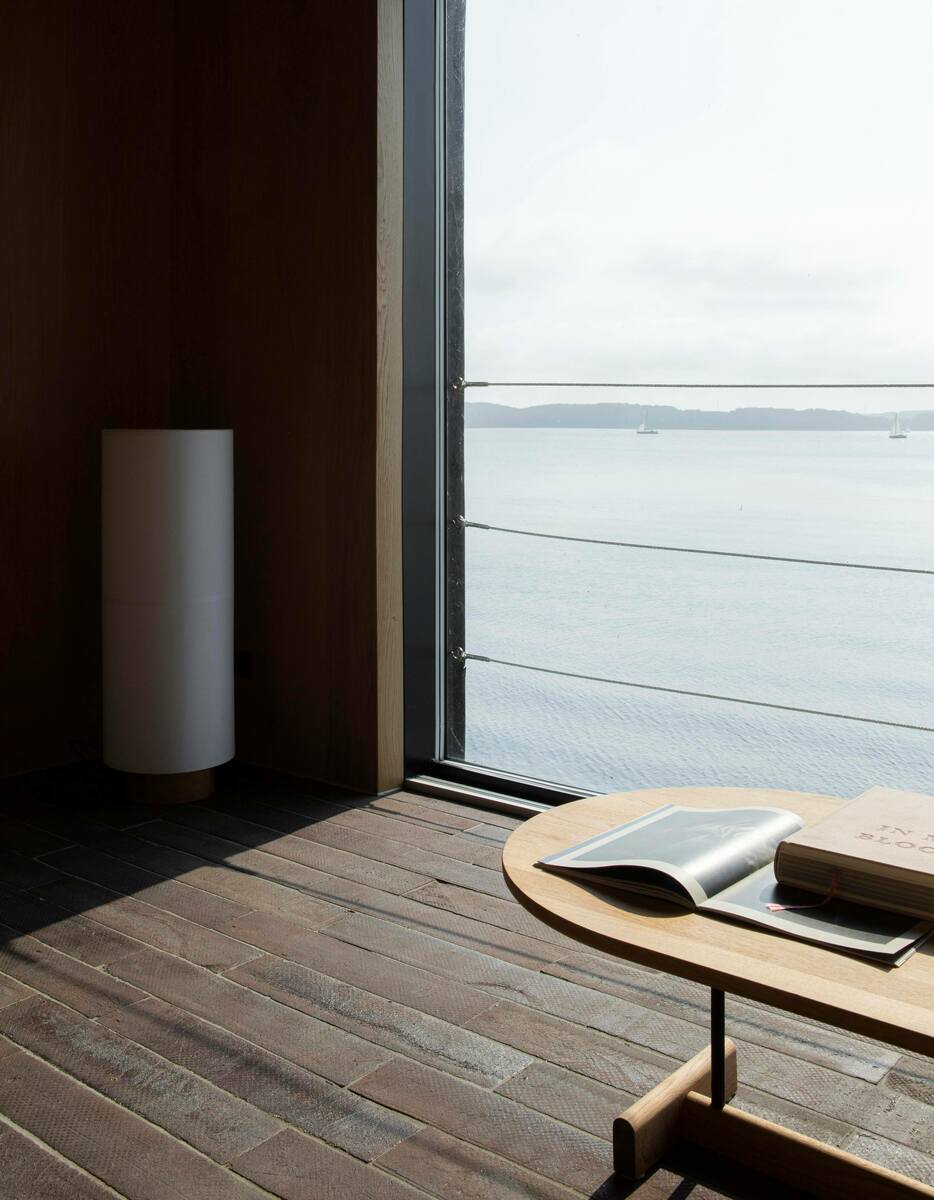 Koku coffee table, oval, lacquered oak
