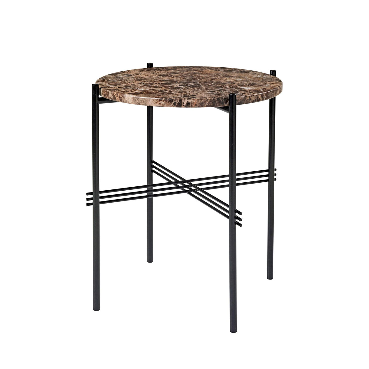 TS Side Table Round Ø40 Black/ White Carrara Marble