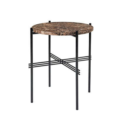 TS Side Table Round Ø40 Black/ Green Guatemala Marble