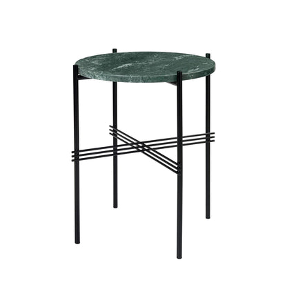 TS Side Table Round Ø40 Black/ Green Guatemala Marble