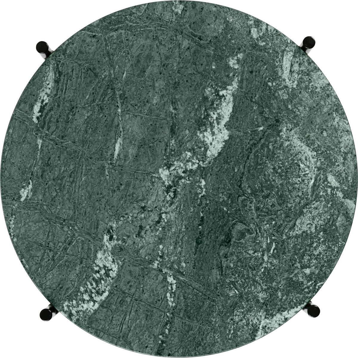 TS Side Table Round Ø40 Black/ Green Guatemala Marble