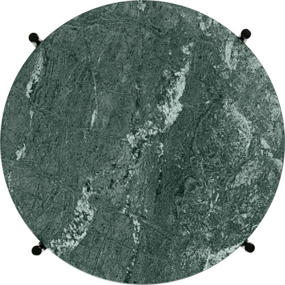 TS Side Table Round Ø40 Black/ Green Guatemala Marble