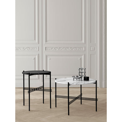 TS Side Table Round Ø40 Black/ Green Guatemala Marble