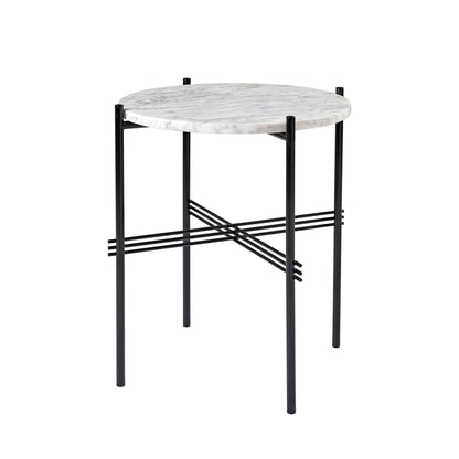 TS Side Table Round Ø40 Black/ Green Guatemala Marble