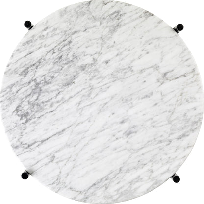 TS Side Table Round Ø40 Black/ White Carrara Marble