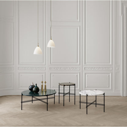 TS Side Table Round Ø40 Black/ White Carrara Marble