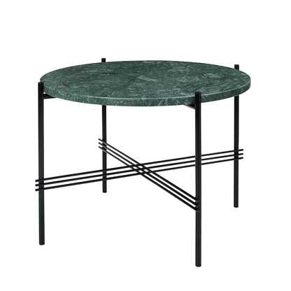 TS Coffee Table Round Ø55 Polished Steel/Black Marquina Marble
