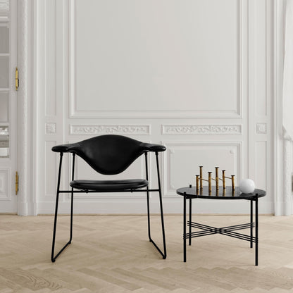 TS Coffee Table Round Ø55 Black/ Green Guatemala Marble