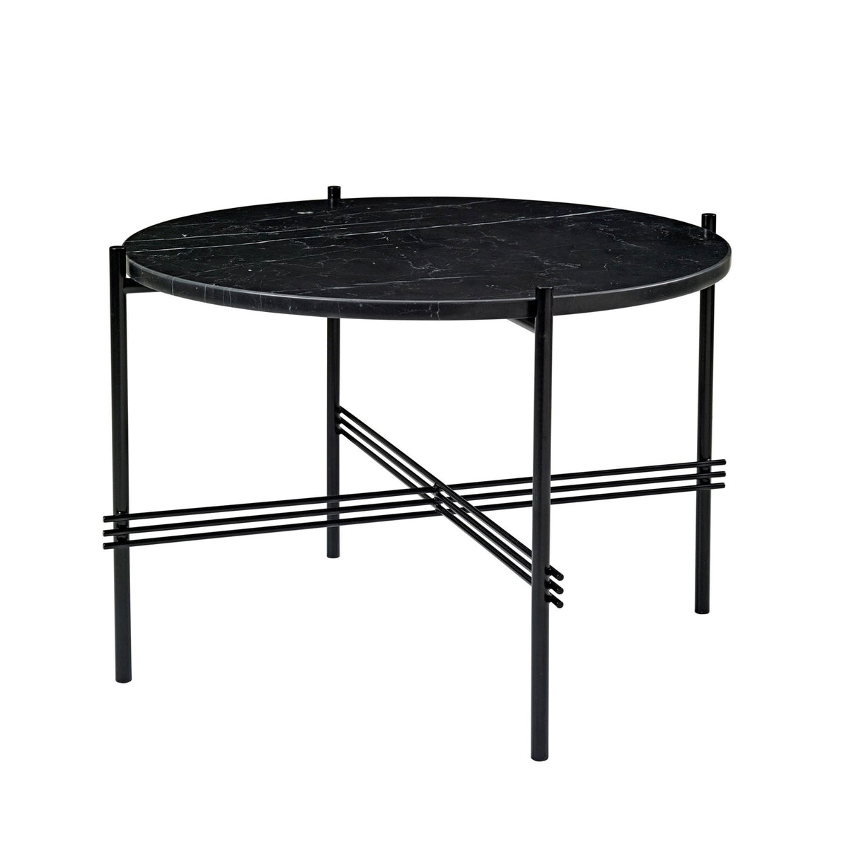 TS Coffee Table Round Ø55 Black/ Green Guatemala Marble