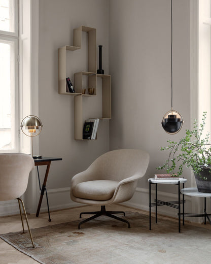 TS Coffee Table Round Ø55 Black/ White Carrara Marble