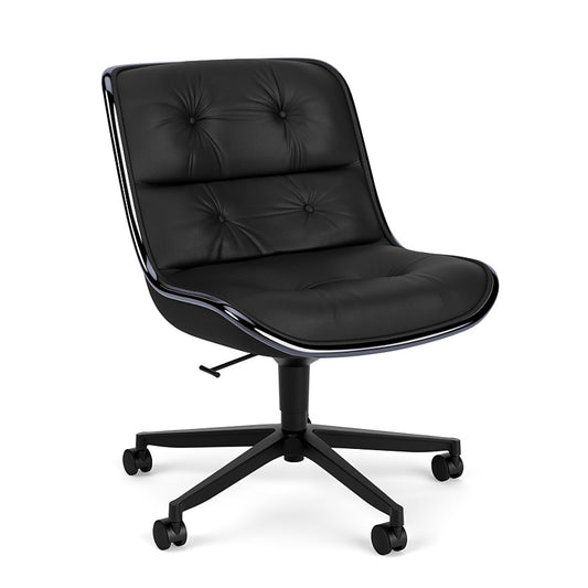 POLLOCK - Leather office chair with 5-Spoke base