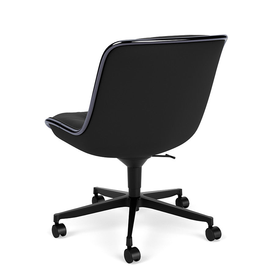 POLLOCK - Leather office chair with 5-Spoke base