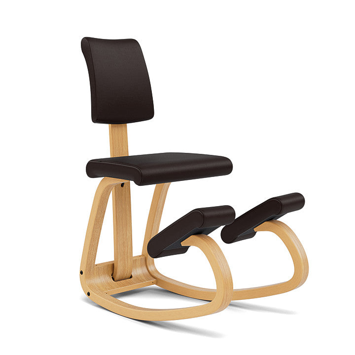 Variable™ Plus - Rocking ergonomic chair in wood and fabric (Base - Light Brown Lacquered Ash)