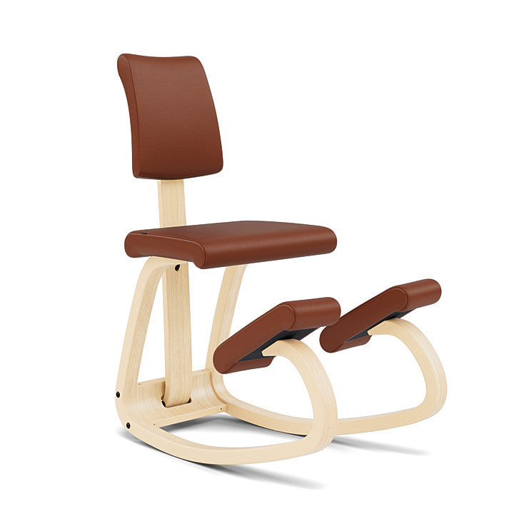 Variable™ Plus - Rocking ergonomic chair in wood and fabric (Base - Natural Lacquered Ash) by Varier Furniture