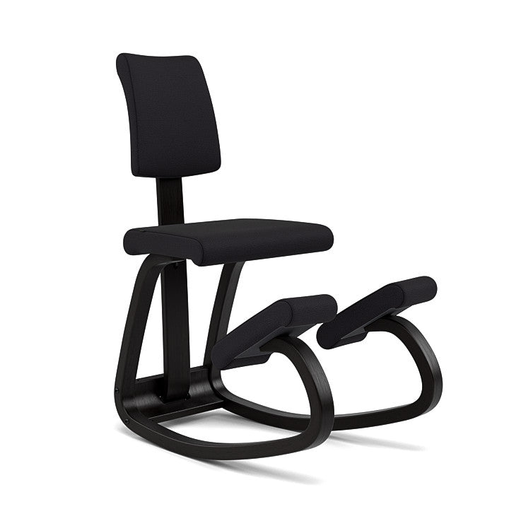 Variable™ Plus - Rocking ergonomic chair in wood and fabric (Base - Black Lacquered Ash)