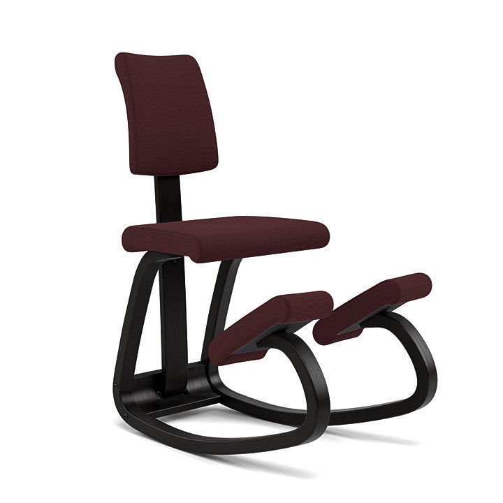 Variable™ Plus - Rocking ergonomic chair in wood and fabric (Base - Black Lacquered Ash)