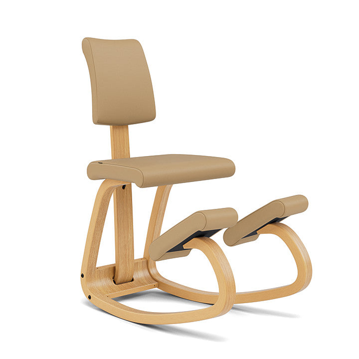 Variable™ Plus - Rocking ergonomic chair in wood and fabric (Base - Light Brown Lacquered Ash)