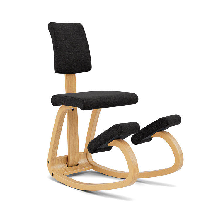 Variable™ Plus - Rocking ergonomic chair in wood and fabric (Base - Light Brown Lacquered Ash)