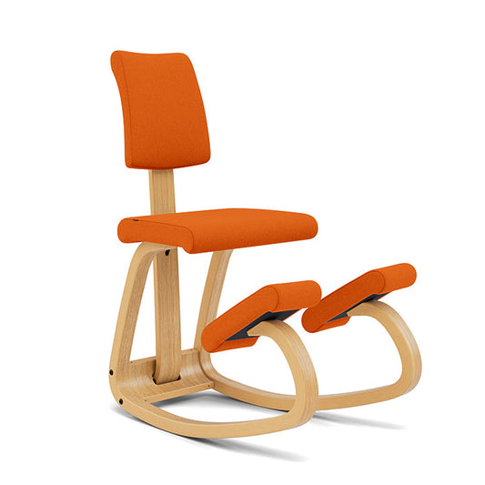 Variable™ Plus - Rocking ergonomic chair in wood and fabric (Base - Light Brown Lacquered Ash)