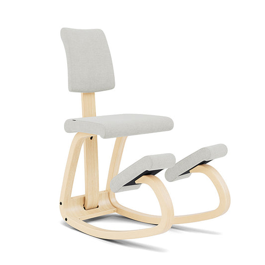 Variable™ Plus - Rocking ergonomic chair in wood and fabric (Base - Natural Lacquered Ash) by Varier Furniture