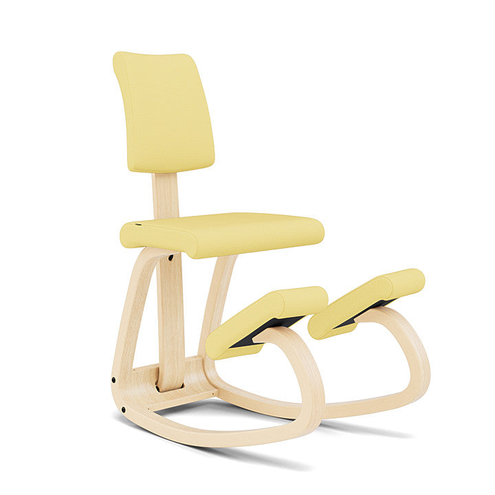 Variable™ Plus - Rocking ergonomic chair in wood and fabric (Base - Natural Lacquered Ash) by Varier Furniture