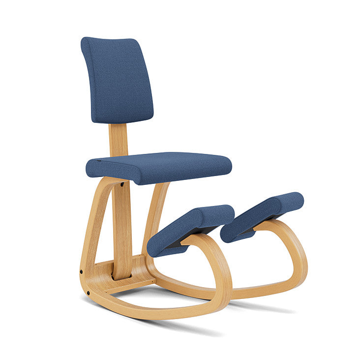 Variable™ Plus - Rocking ergonomic chair in wood and fabric (Base - Light Brown Lacquered Ash)